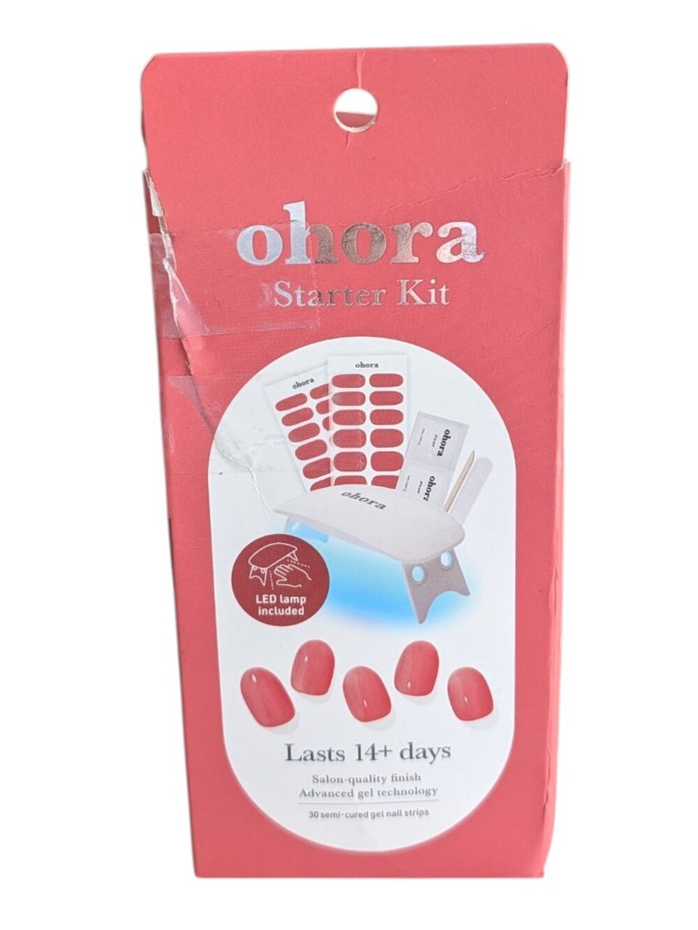 Ohora Juliet Starter Kit Semi-Cured Gel Nail Strips LED Lamp Open Box Exp 2029